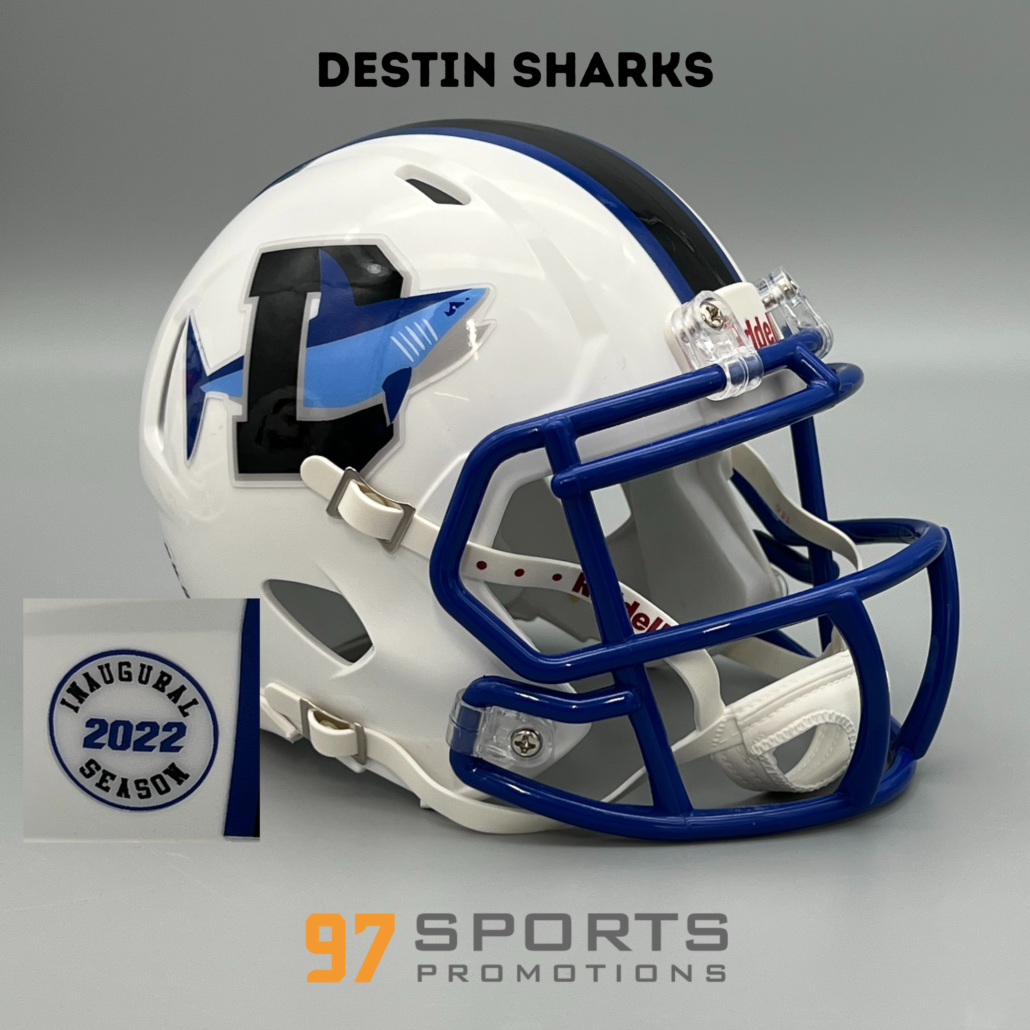 Destin High Sharks Inaugural Season Mini Football Helmet 97 Sports