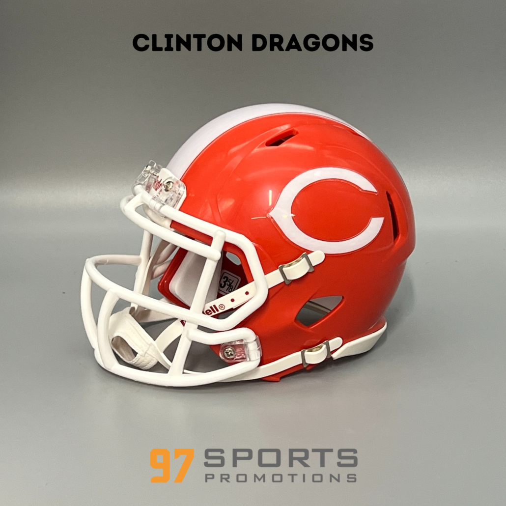 central dragons football helmet Clinton High Dragons Orange Alternate Mini Helmet 2022-2023